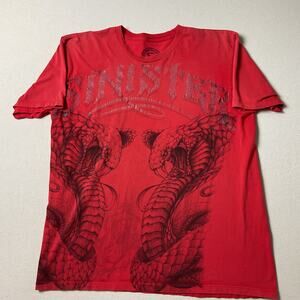 Official Sinister Adult Size L Red Snake Graphic Print Short Sleeve T-Shirt